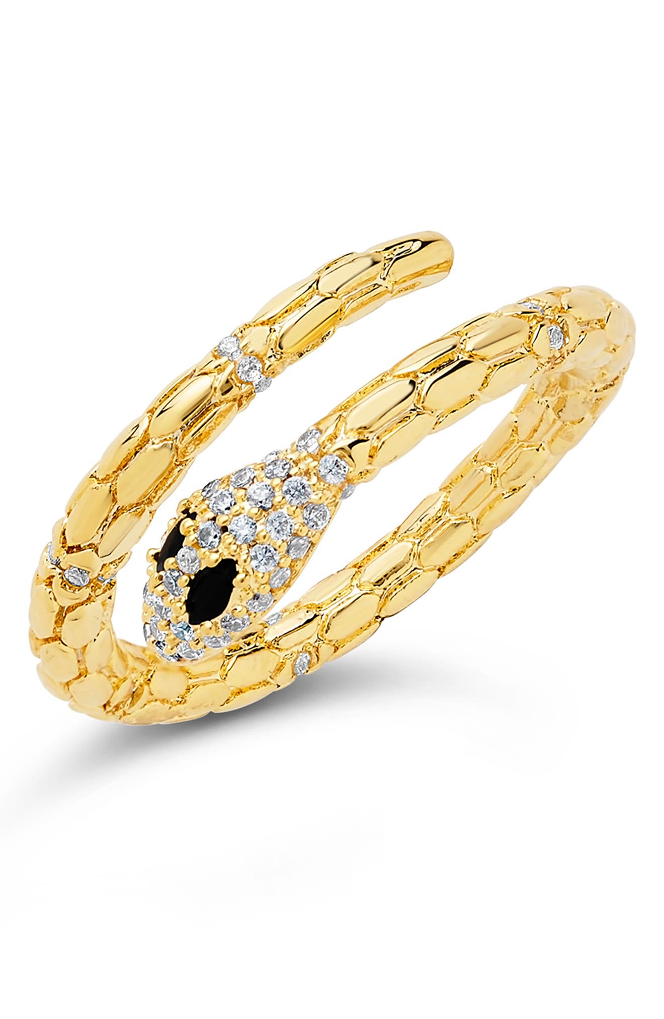 Sterling Forever 14K Gold Plated Open Textured Snake Ring (Women ...