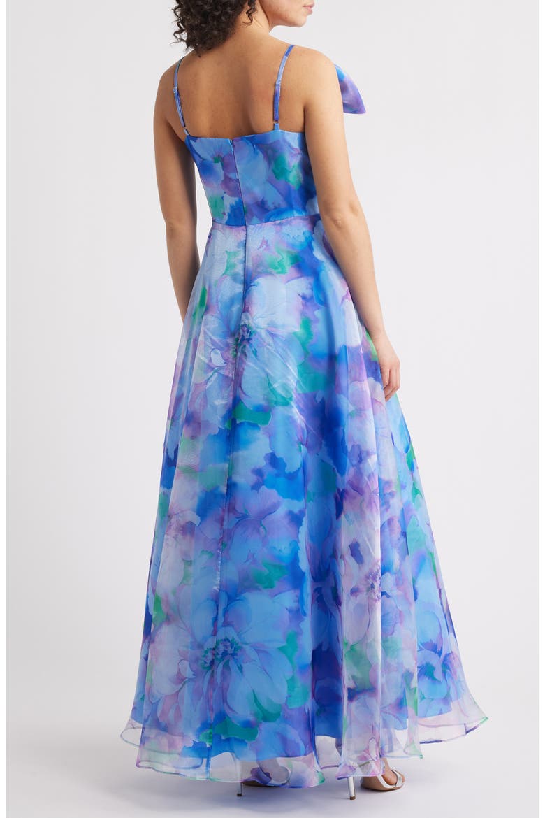 Bow Bodice Sleeveless Gown, Alternate, color, BLUE MULTI