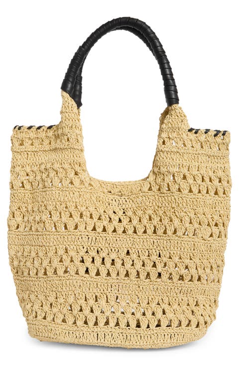 Woven Raffia Tote Bag