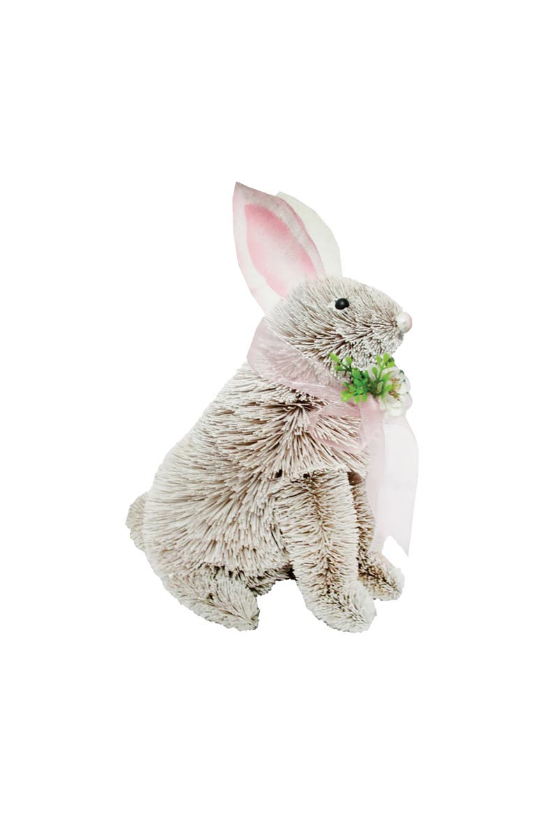 Bunny Rabbit Bottlebrush Easter Figurine Decoration, Main, color, White