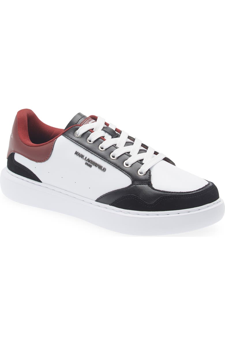 KARL LAGERFELD PARIS Leather Low Top Sneaker, Main, color,