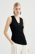 Brunello Cucinelli Ribbed jersey top
