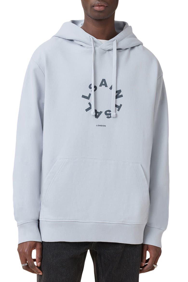 Tierra Logo Graphic Hoodie, Main, color, ASHEN BLUE
