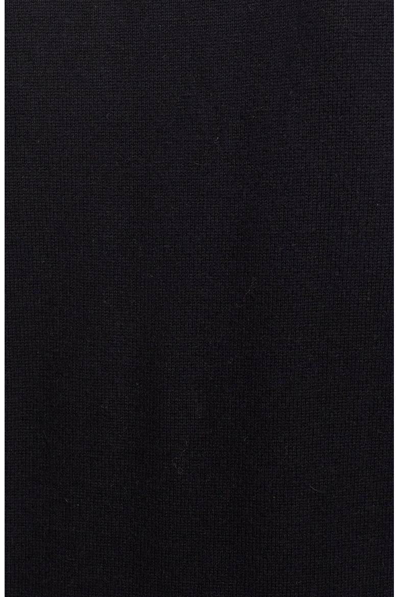 Check Cuff Cashmere & Cotton V-Neck Sweater, Alternate, color, BLACK