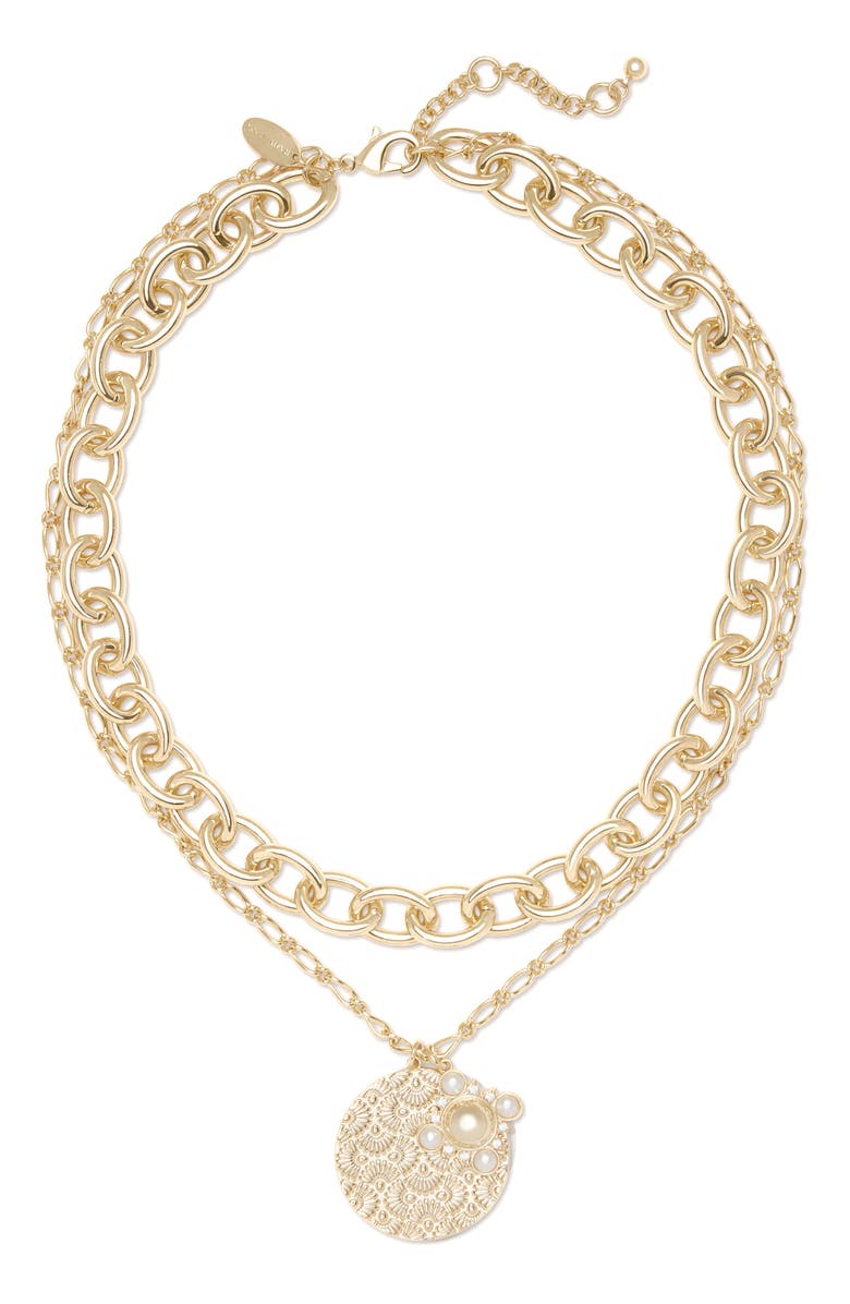 Ramy Brook Ariana Medallion Layered Necklace, Main, color, Gold