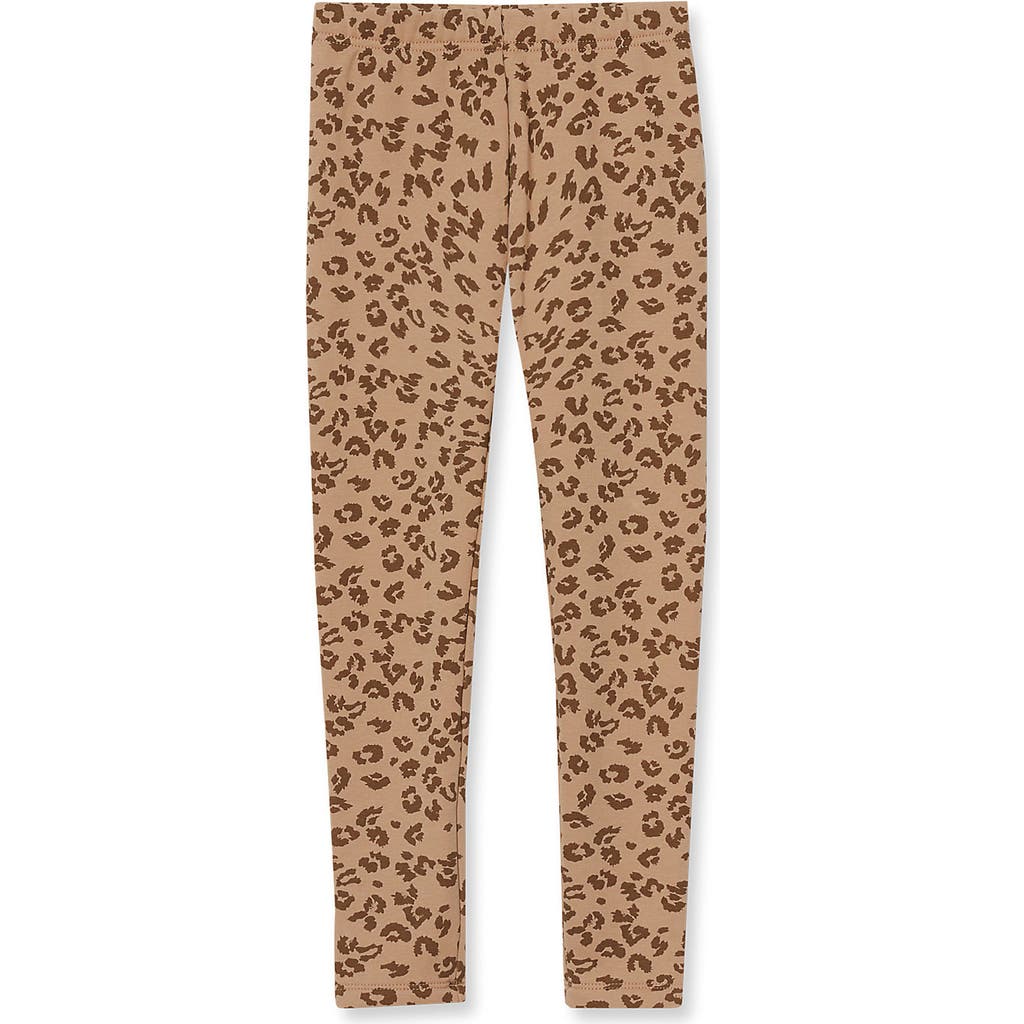Lands' End Girls Fleece Lined Leggings in Cheetah/khaki at Nordstrom, Size Large