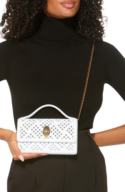 Kurt Geiger London Small Bond Leather Top Handle Bag In White