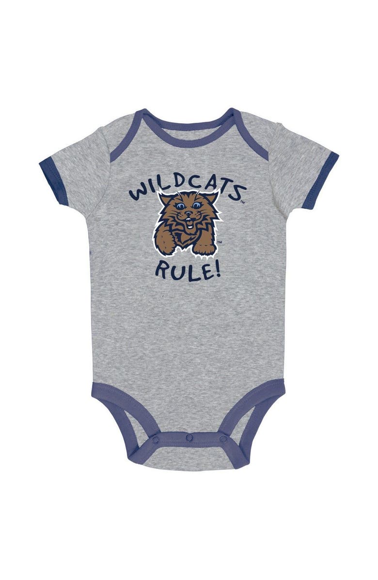 Champion Infant Champion Navy/Heather Gray/White Villanova Wildcats Three-Pack Bodysuit Set, Alternate, color,