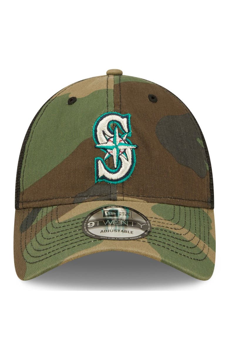 New Era Men's New Era Camo Seattle Mariners 9TWENTY Trucker Snapback Hat, Alternate, color, 