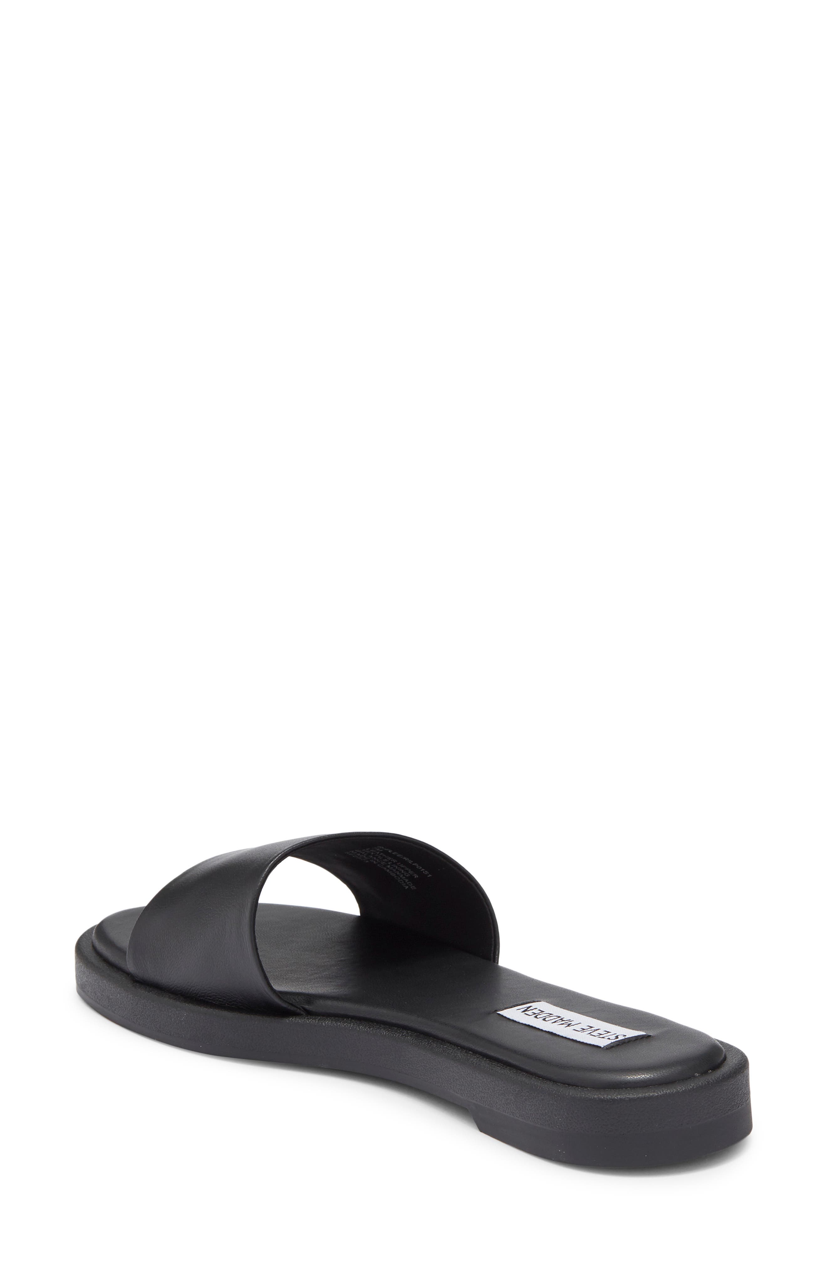 Steve Madden Riplee Slide Sandal, Alternate, color, Black Leather