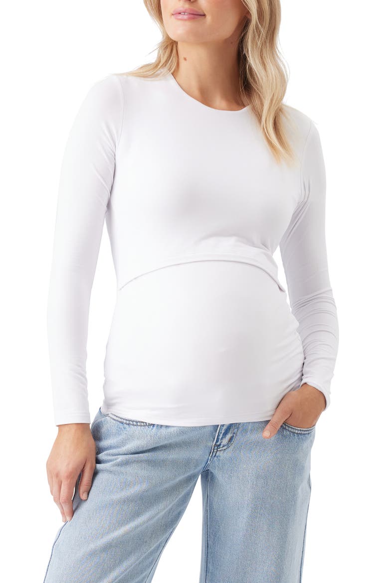 Luxe Knit Nursing Top, Main, color, White
