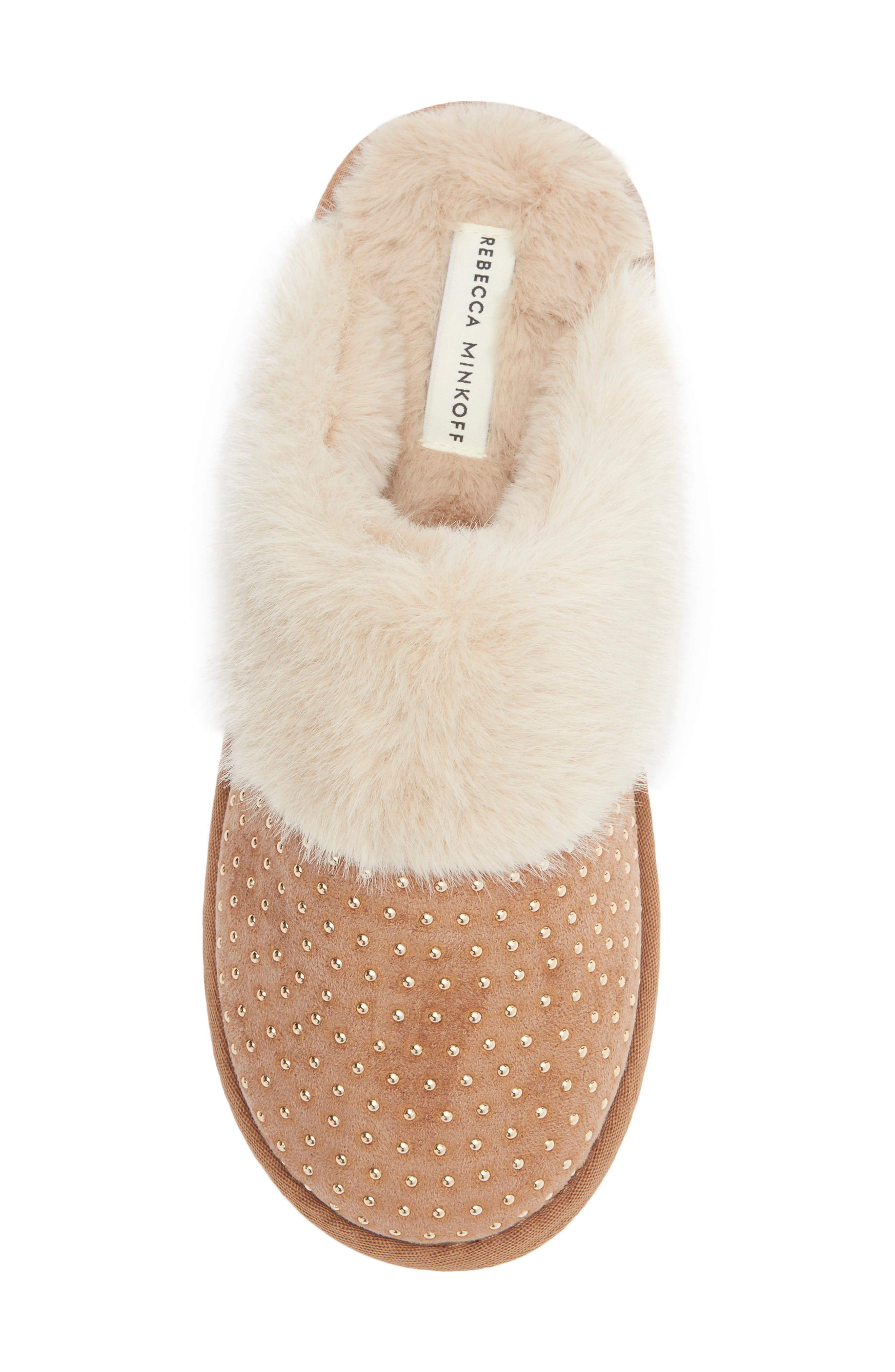 Rebecca Minkoff Marni Faux Fur Lined Scuff Slipper, Alternate, color, Tan