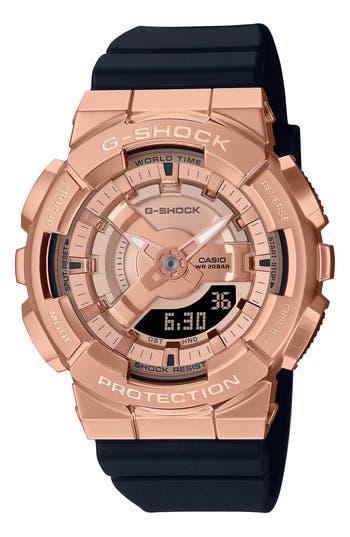 G-shock Casio  Analog-digital Watch, 48mm In Rose Gold/black