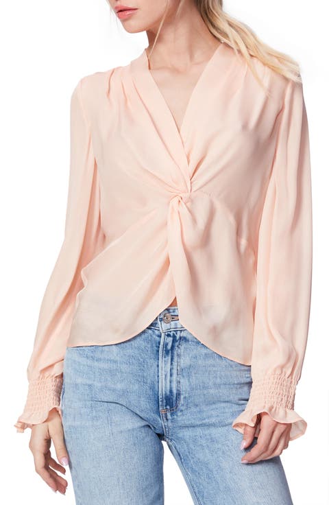 Lorienne Twist Front Silk Top