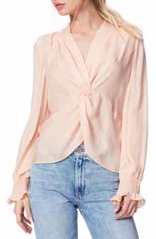 Lorienne Twist Front Silk Top