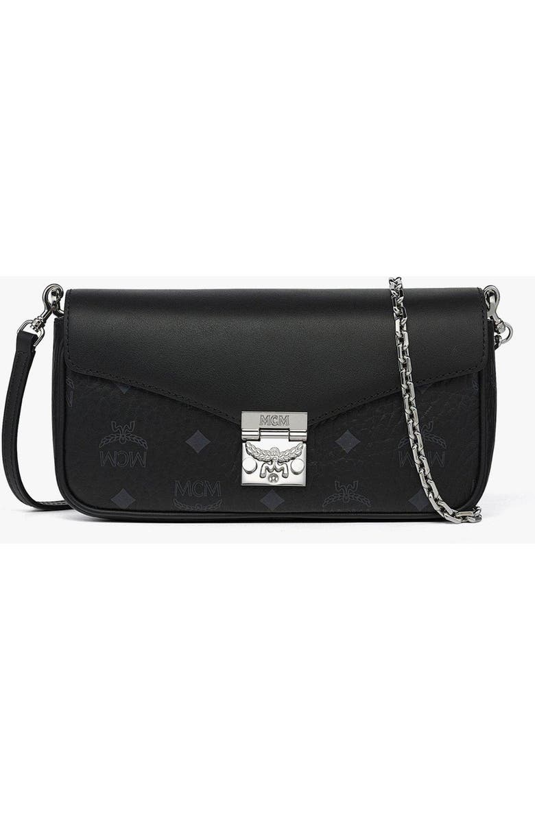 MCM Tracy Crossbody in Visetos Leather Mix, Main, color, Black