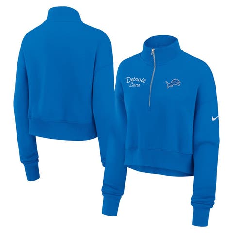 Women's Nike Blue Detroit Lions Primetime Phoenix Half-Zip Sweatshirt