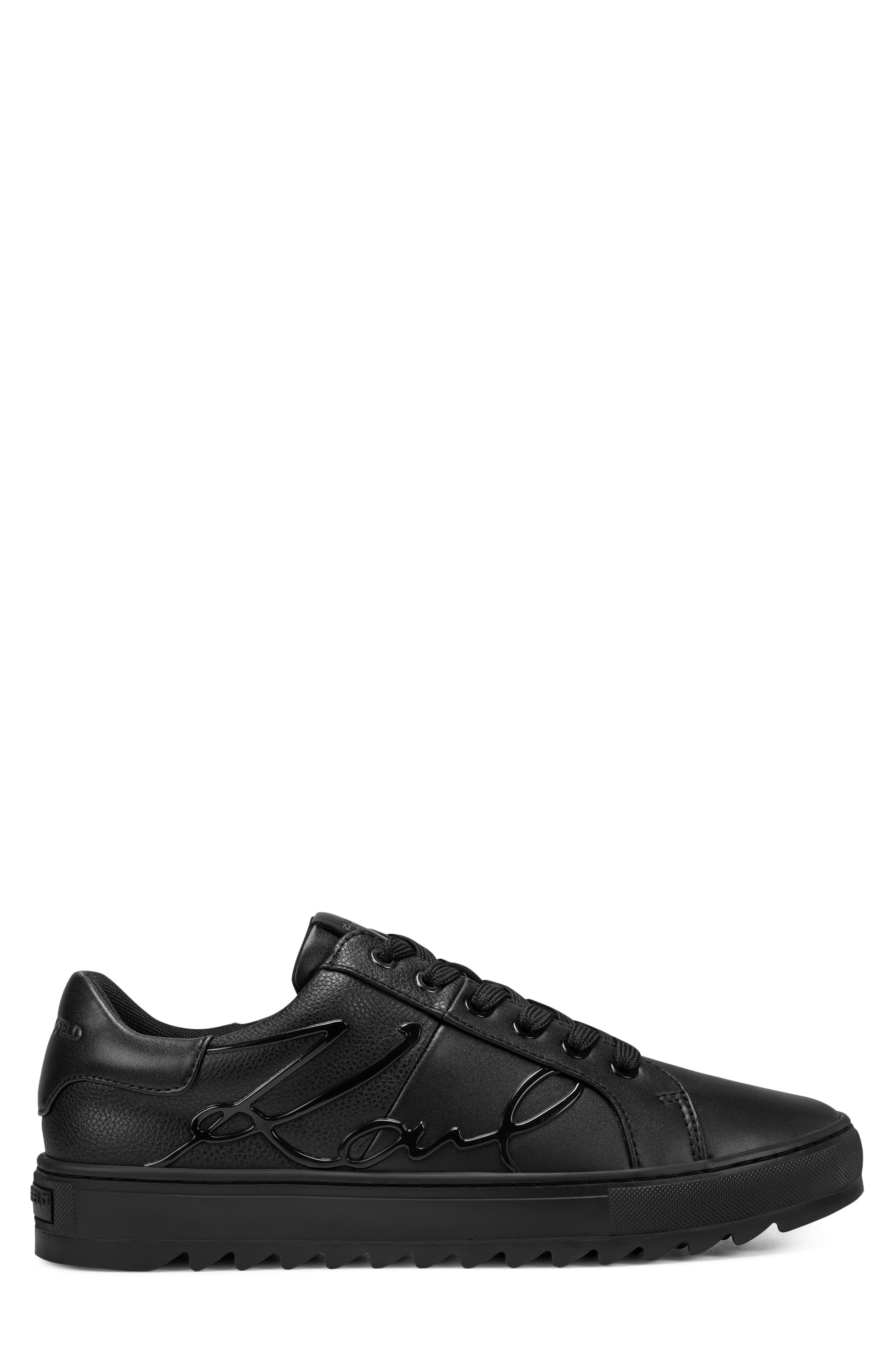 Matheo Leather Sneaker, Alternate, color, BLACK