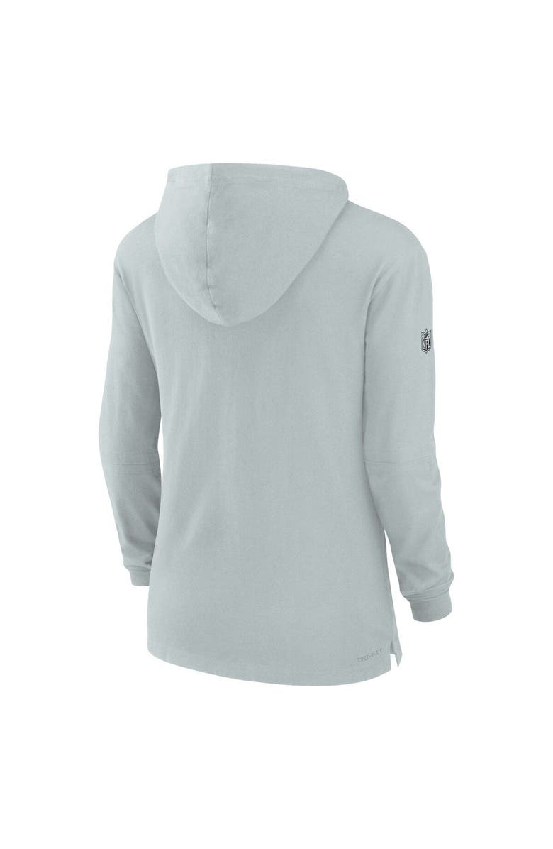 Nike Women's Nike Silver Las Vegas Raiders Sideline Performance Long Sleeve Hoodie T-Shirt, Alternate, color, Silver
