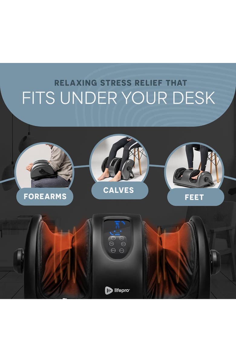 Lifepro Shiatsu Foot Massagers with Heat Deep Kneading Foot Massager & Calf Therapy with Remote, Alternate, color, Black