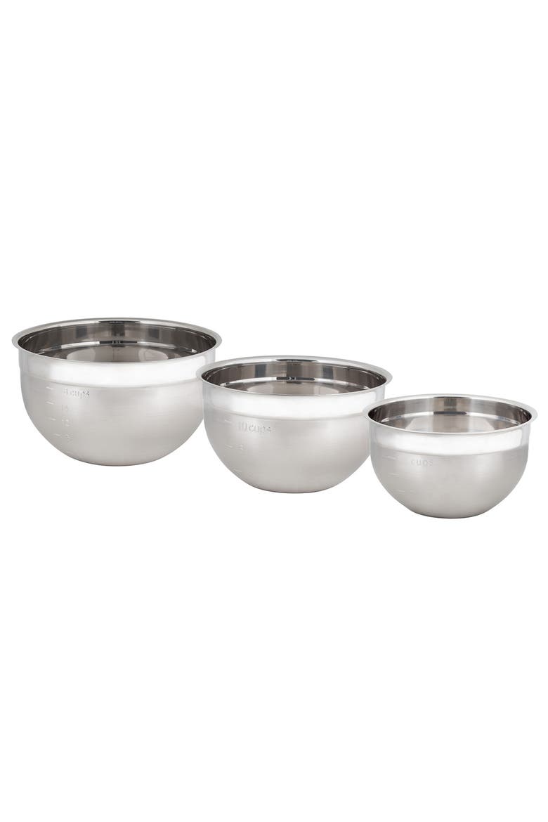Stainless Steel Mixing Bowl 3 Piece Set, Main, color, Silver