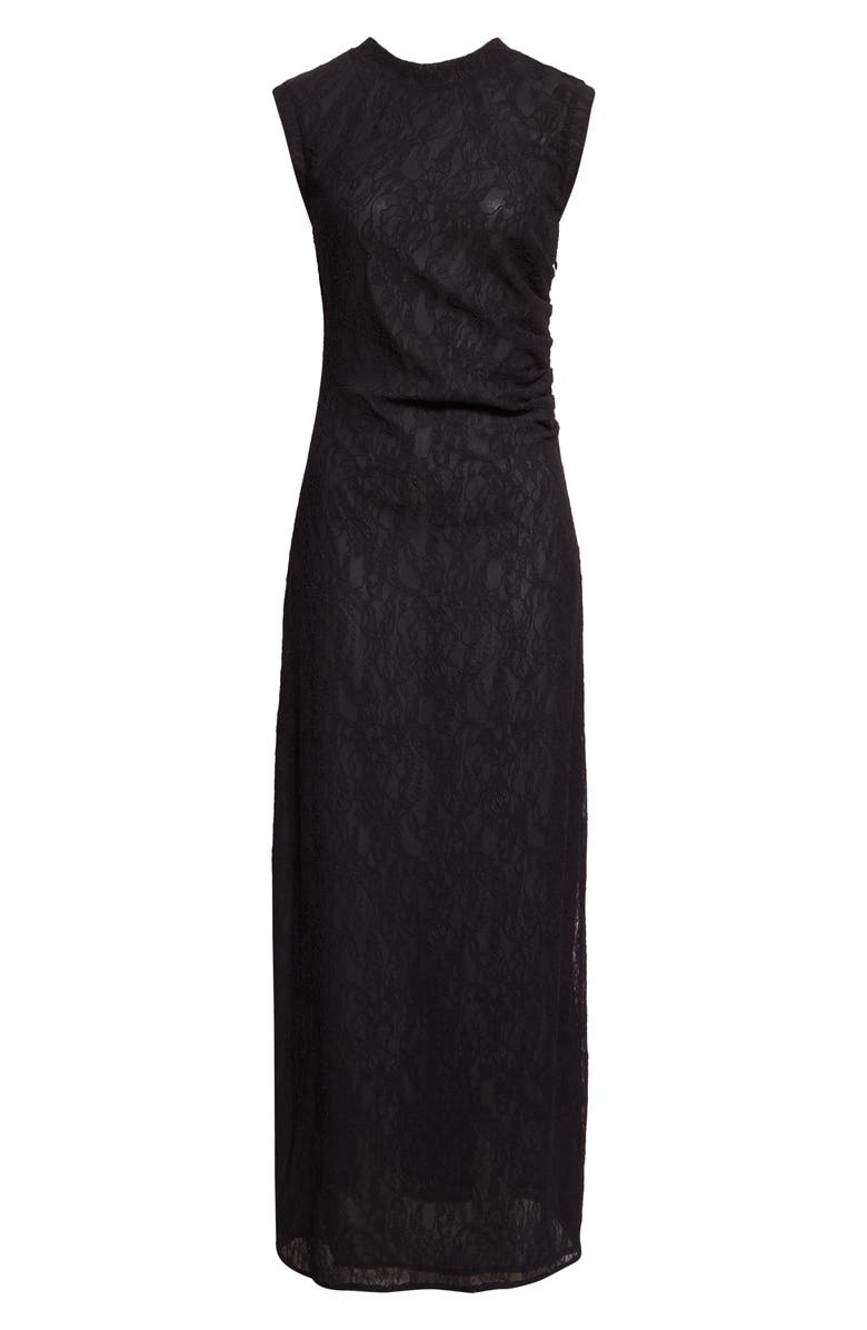 Stella McCartney Crewneck Sleeveless Lace Maxi Dress, Alternate, color, Black