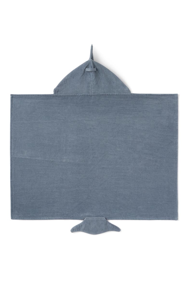 Terry Velour Hooded Shark Towel, Alternate, color, SLATE GRAY