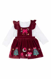 Kids' Velvet Applique Jumper & Top Set