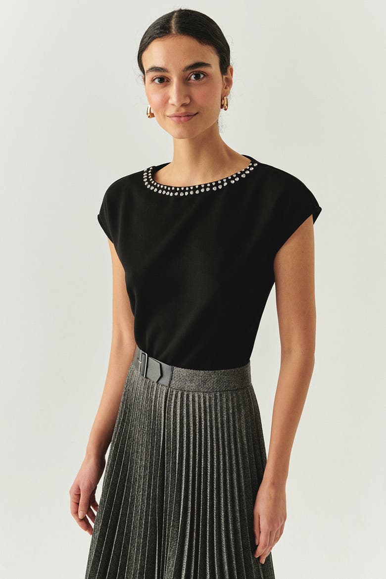 Scout Dropped Shoulder Knit Blouse, Main, color, BLACK