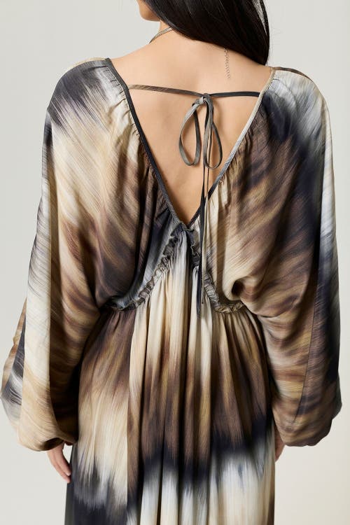 Nocturne Tie-back Batik Print Maxi Dress In Multi