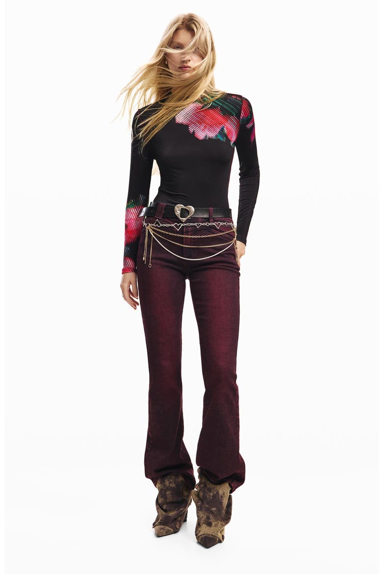 Floral T-Shirt, Alternate, color, BLACK