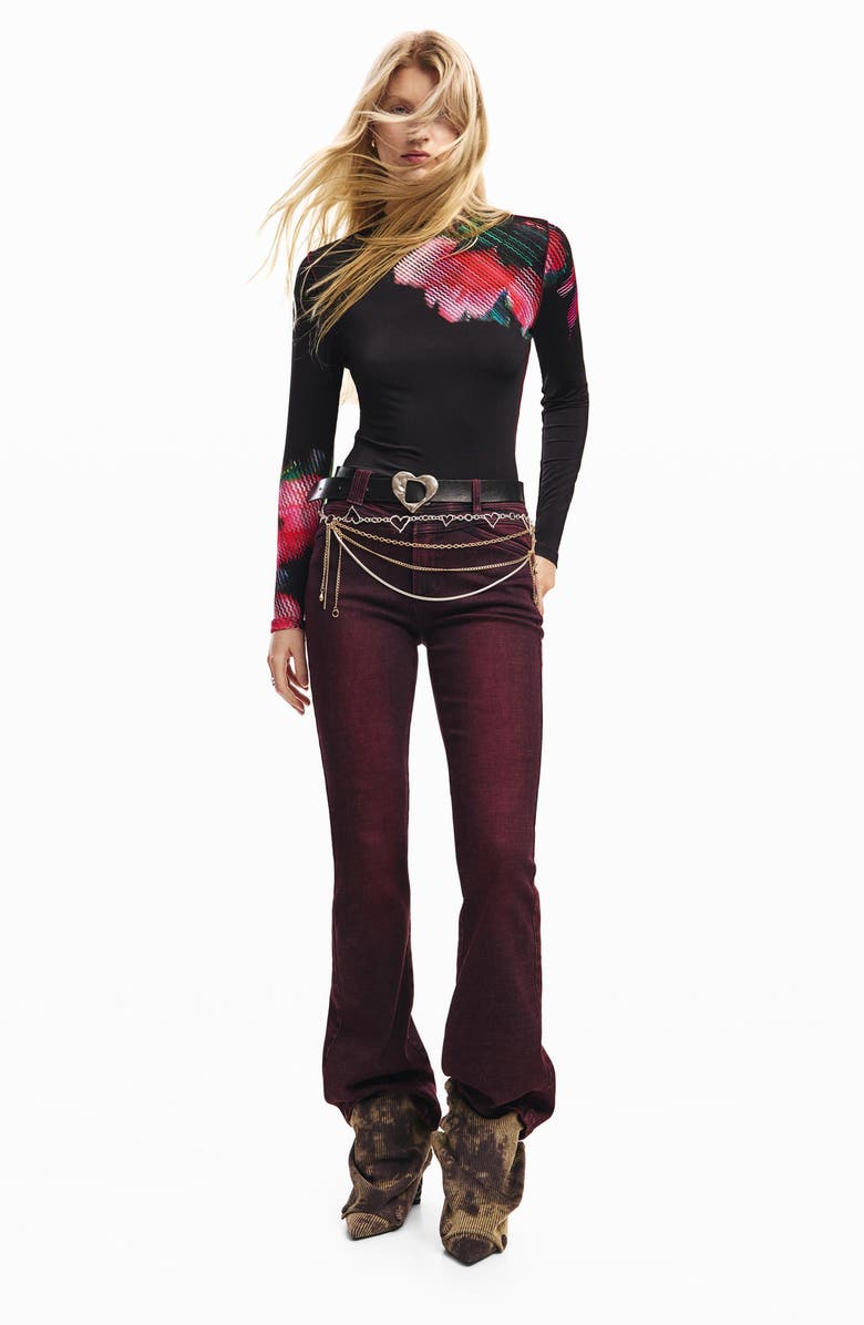 Desigual Floral T-Shirt, Alternate, color, Black