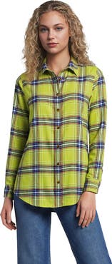 Lands' End Flannel Boyfriend Long Sleeve Shirt