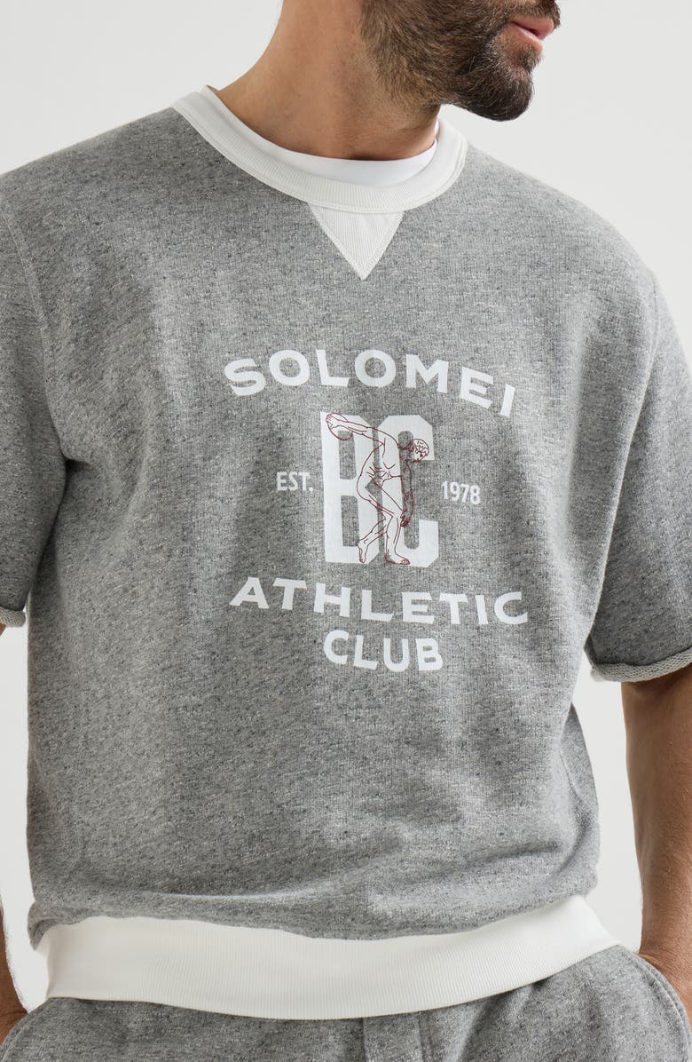 Brunello Cucinelli French terry sweatshirt, Alternate, color, Grey