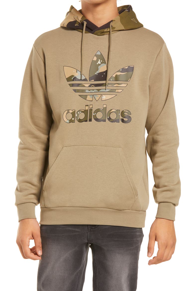 Camo Trefoil Hoodie, Main, color, CORE CAMO