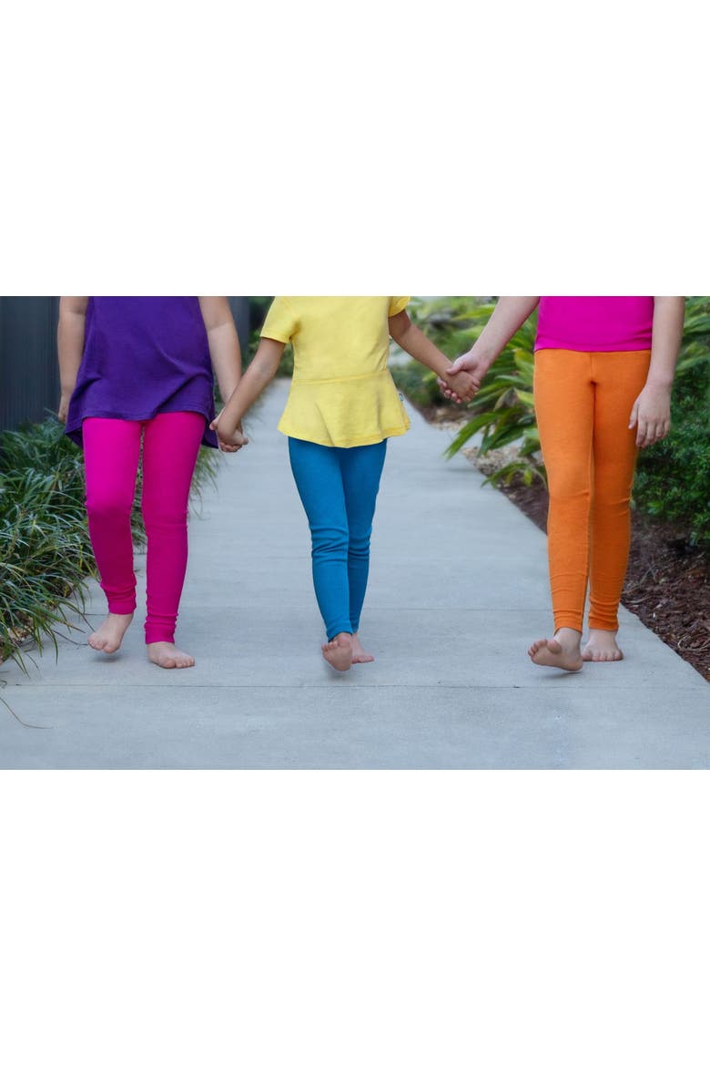 Baby Girls 100% Soft & Breathable Cotton Sensory Friendly Leggings, Alternate, color, Plum
