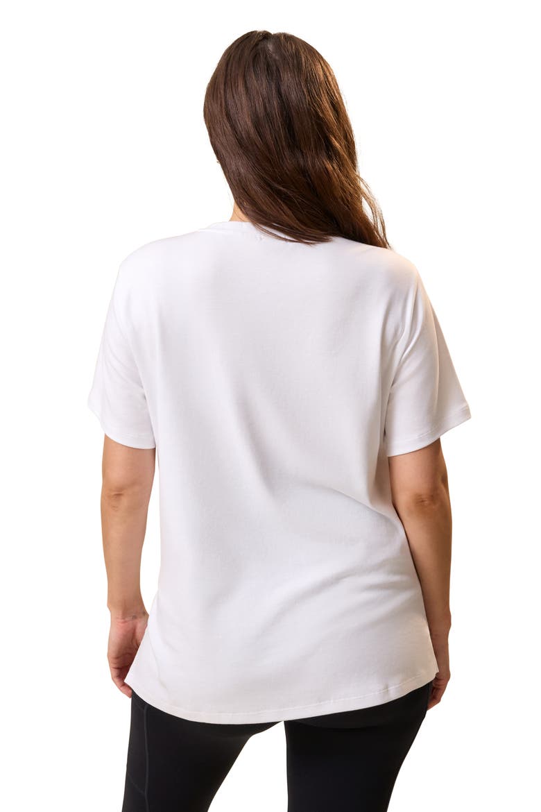 Pima Cotton Crew Neck Side Zip Maternity & Nursing T-shirt, Alternate, color, White