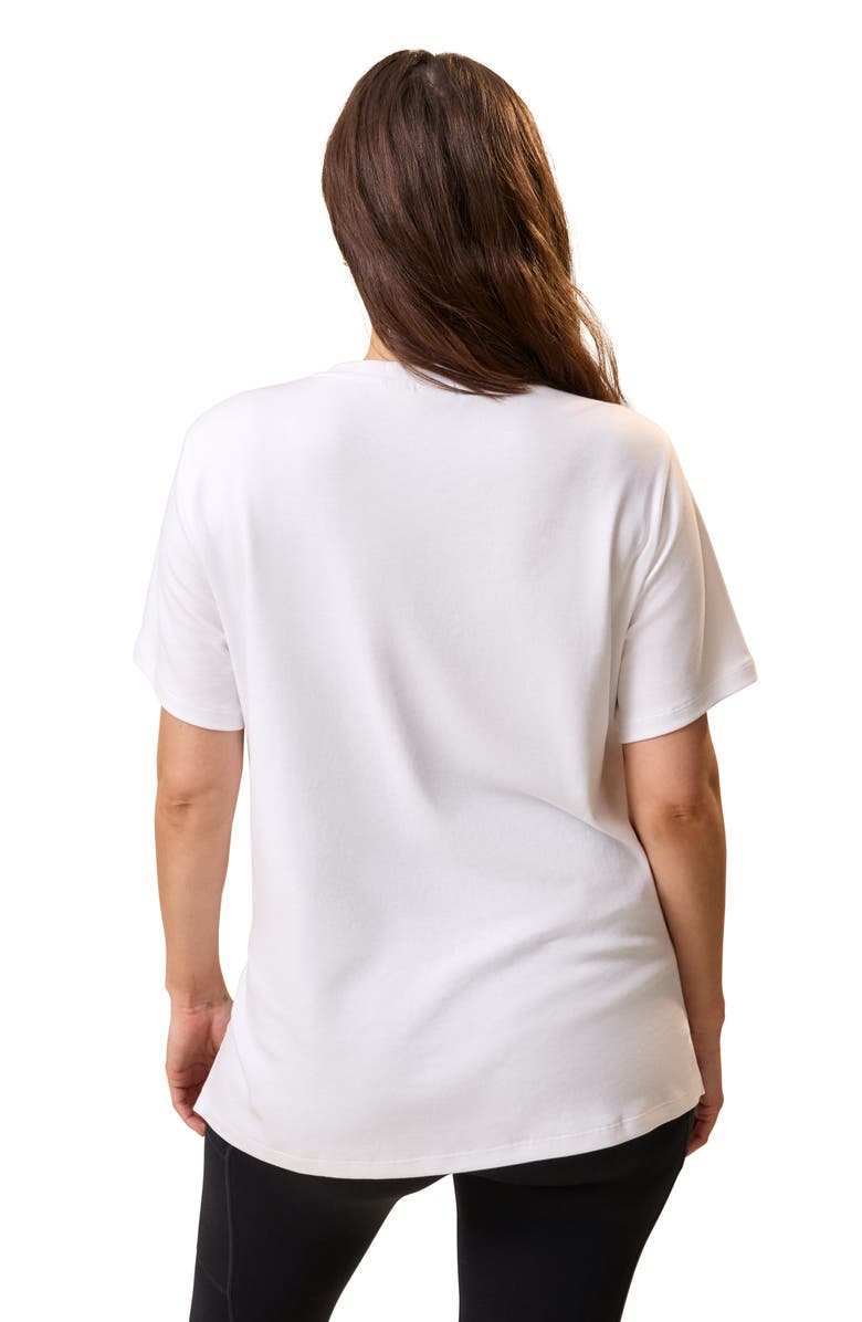 Kindred Bravely Pima Cotton Crew Neck Side Zip Maternity & Nursing T-shirt, Alternate, color, White