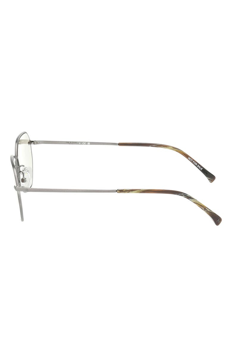 rag & bone 53mm Geometric Sunglasses, Alternate, color, Gunmetal / Green Horn / Olive