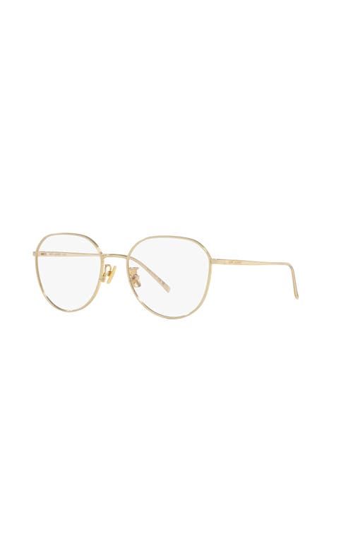 Saint Laurent 53mm Round Optical Glasses In Gold