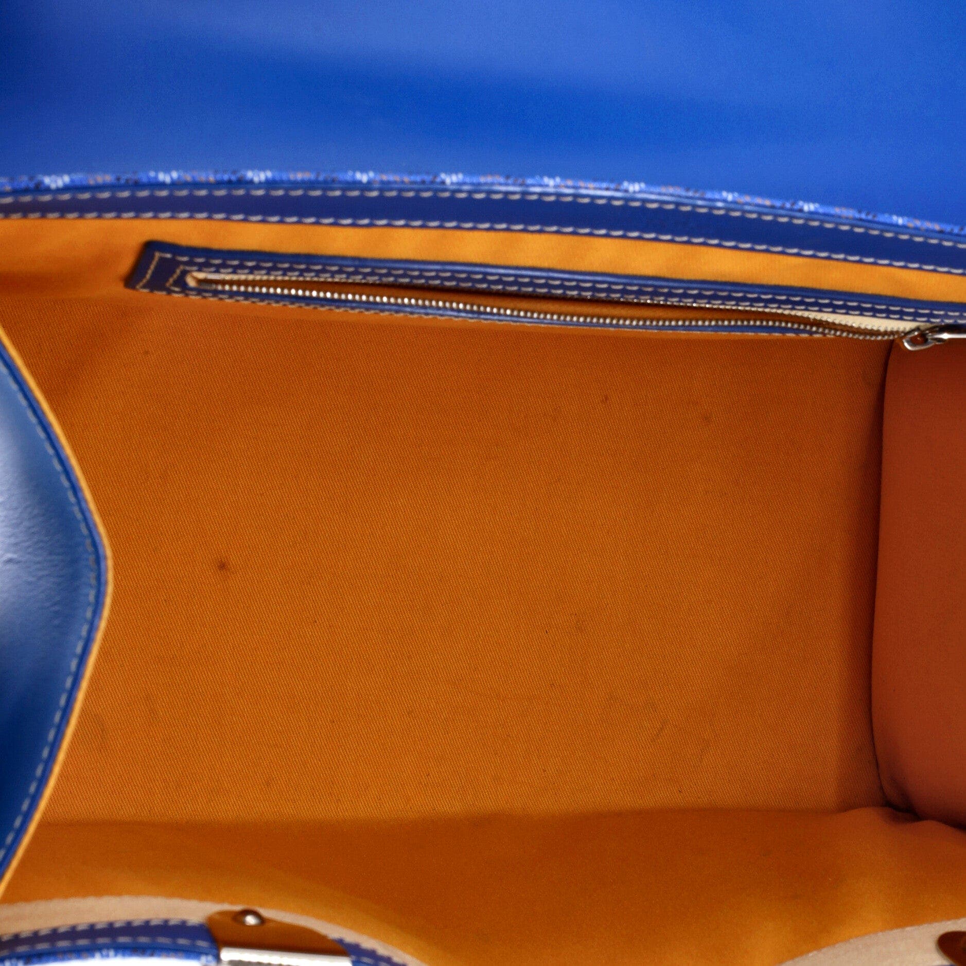 Saigon Top Handle Bag Coated Canvas with Leather MM, Alternate, color, Blue