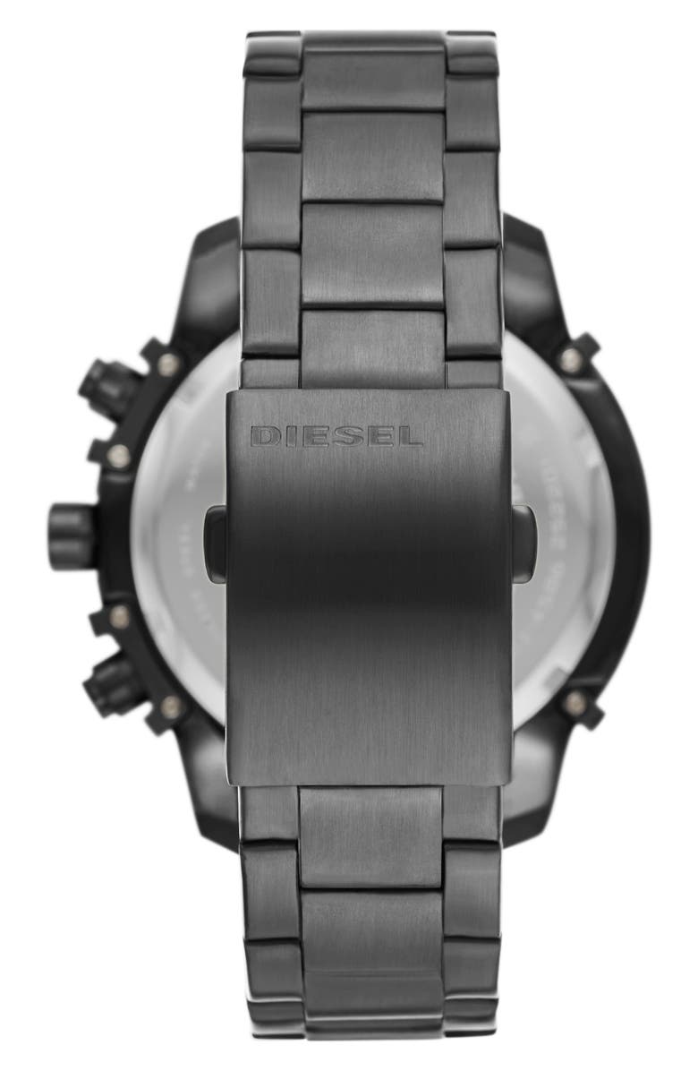 DIESEL<sup>®</sup> Griffed Chronograph Quartz Bracelet Watch, 48mm, Alternate, color, Gunmetal