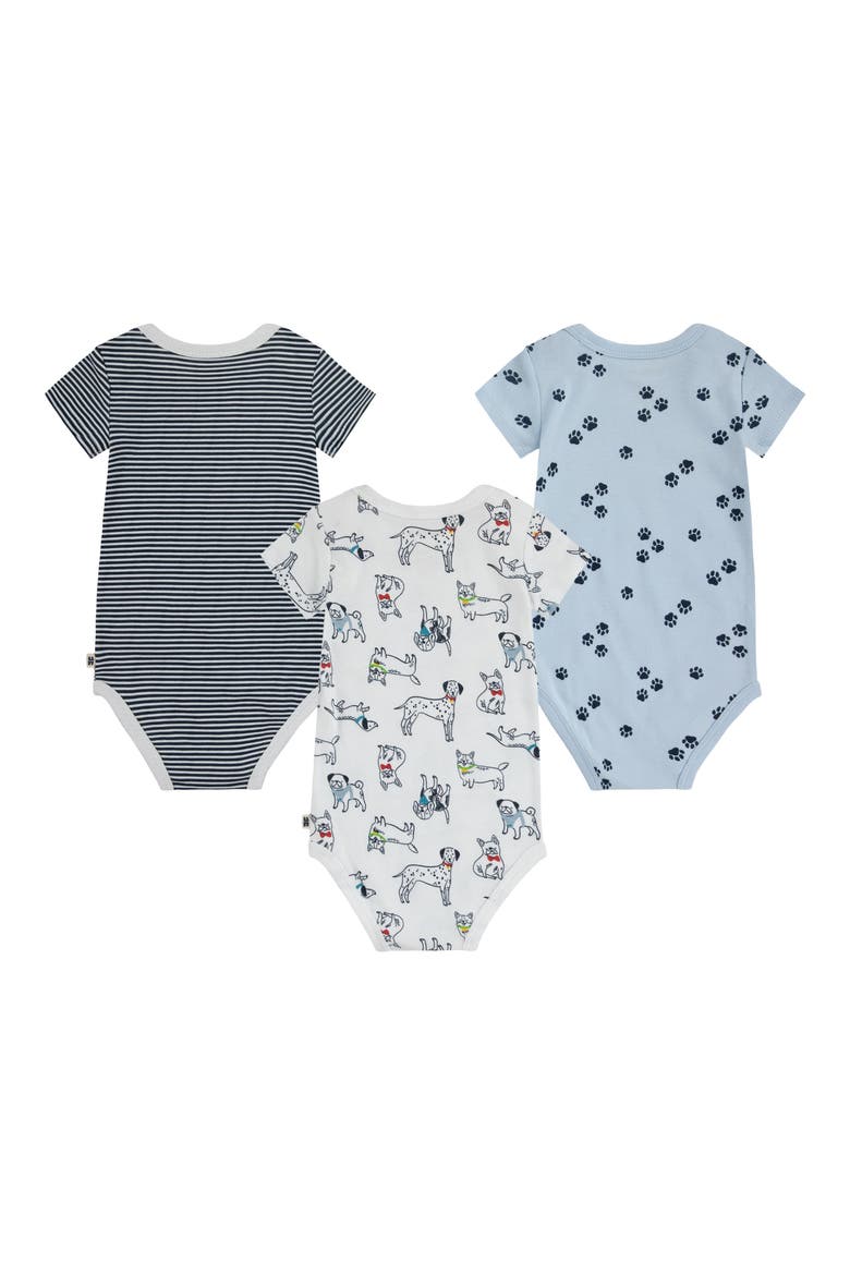 Assorted 3-Pack Organic Cotton Bodysuits, Alternate, color, 001WHITE