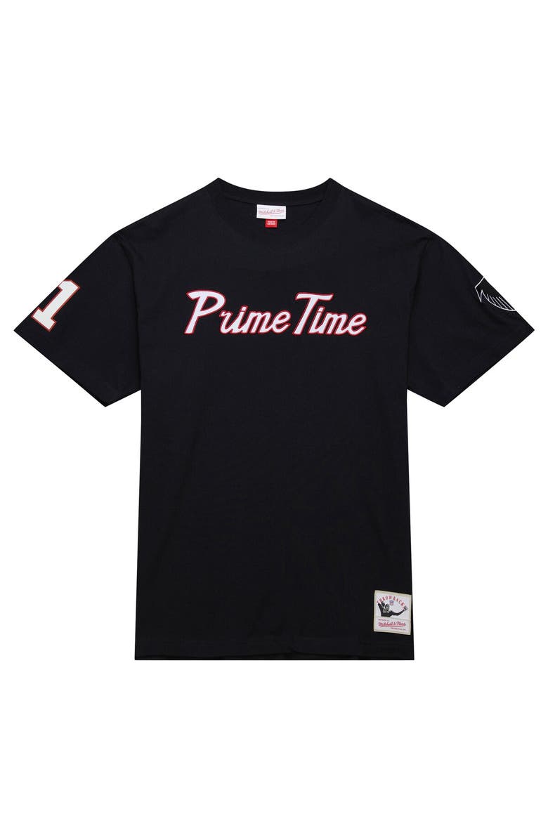 Mitchell & Ness Men's Mitchell & Ness Deion Sanders Black Atlanta Falcons Retired Player Nickname T-Shirt, Alternate, color, 