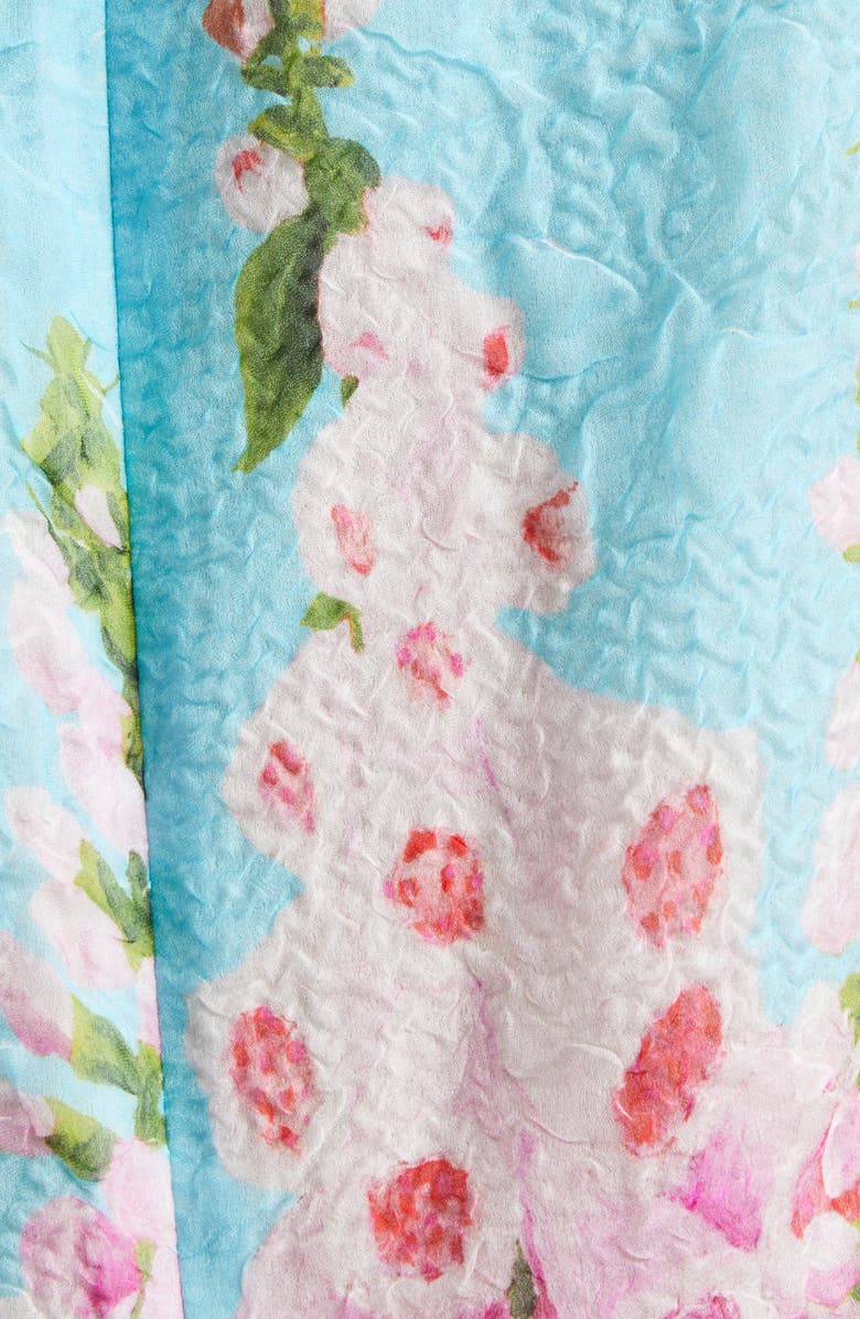 Oscar de la Renta Foxglove Sleeveless Silk Blend Fit 
Flare Dress, Alternate, color, Lilac/ Sky