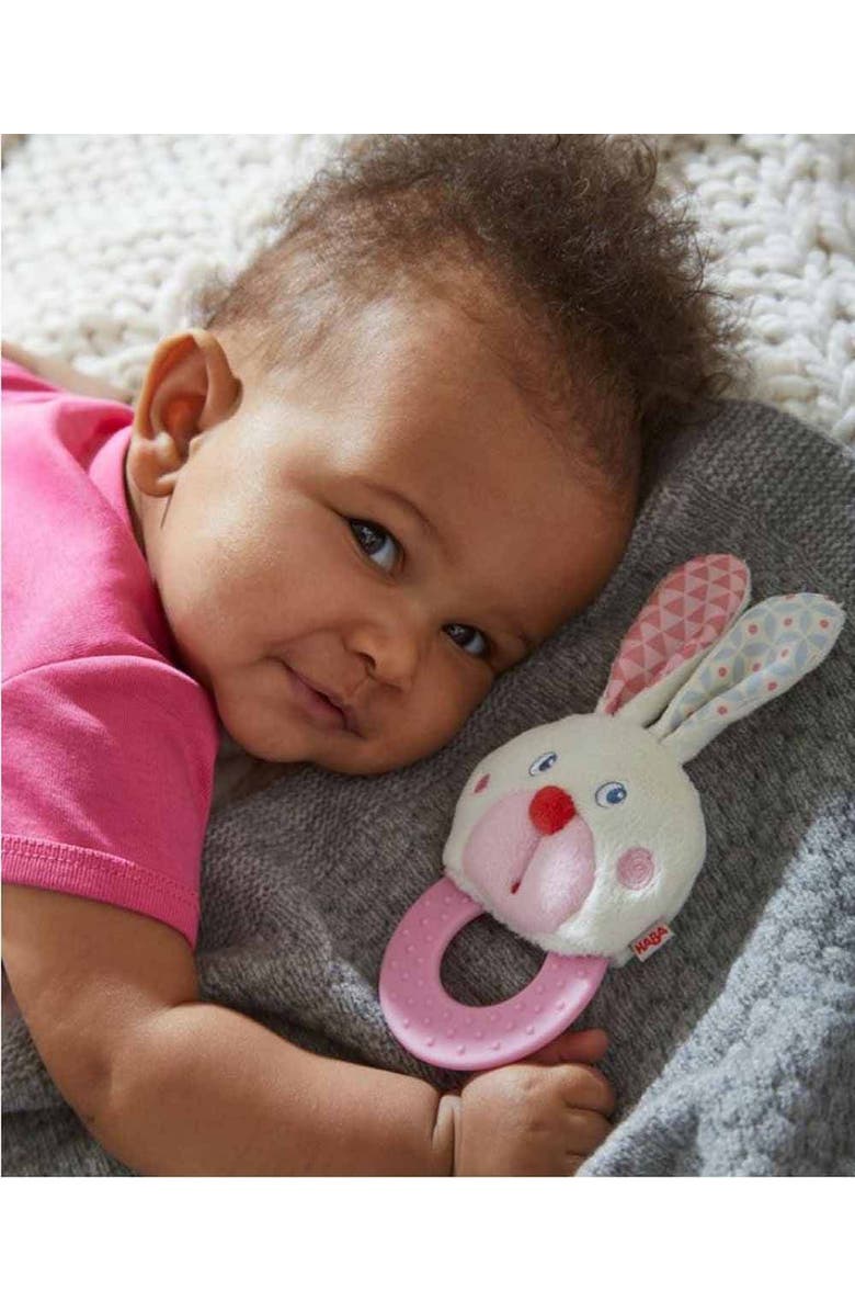 HABA Chomp Champ Bunny Teething Ring, Alternate, color, Multi
