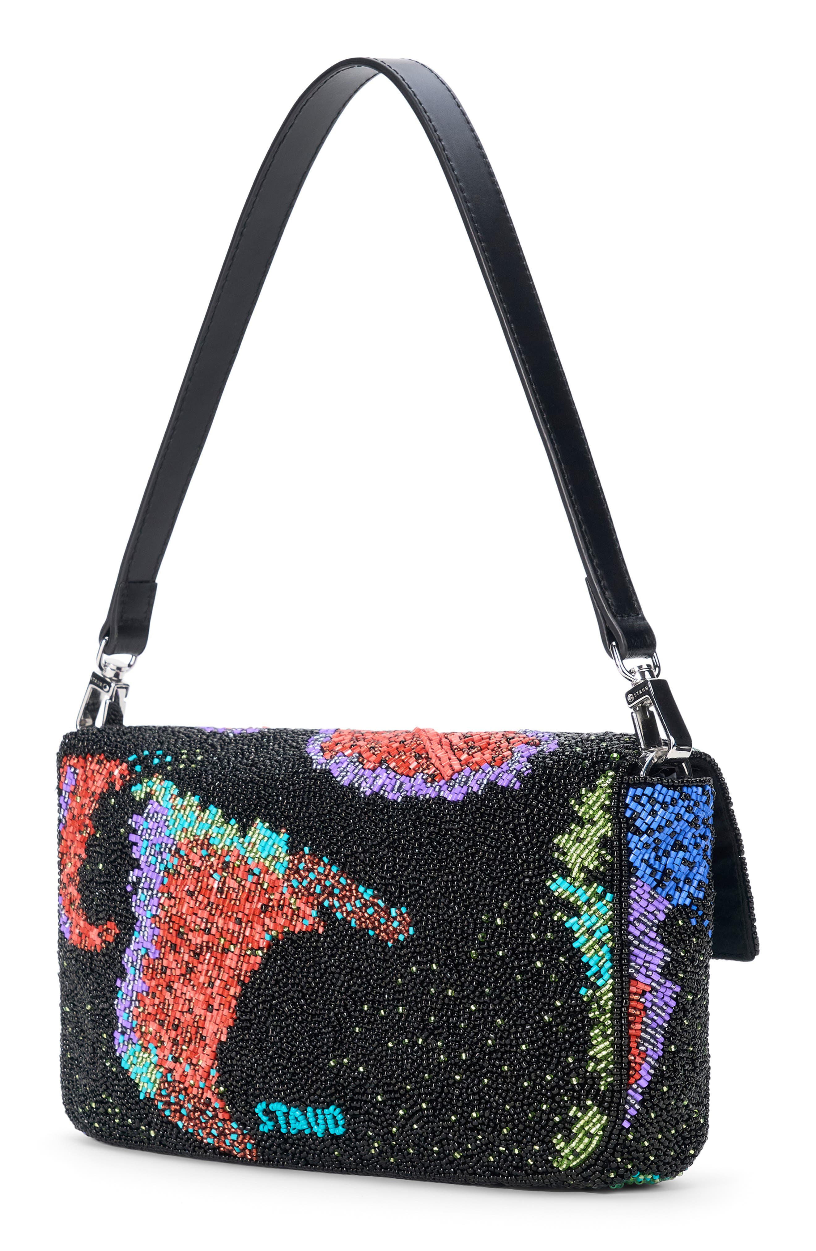 Timmy Beaded Shoulder Bag, Alternate, color, BUTTERFLY CHROME