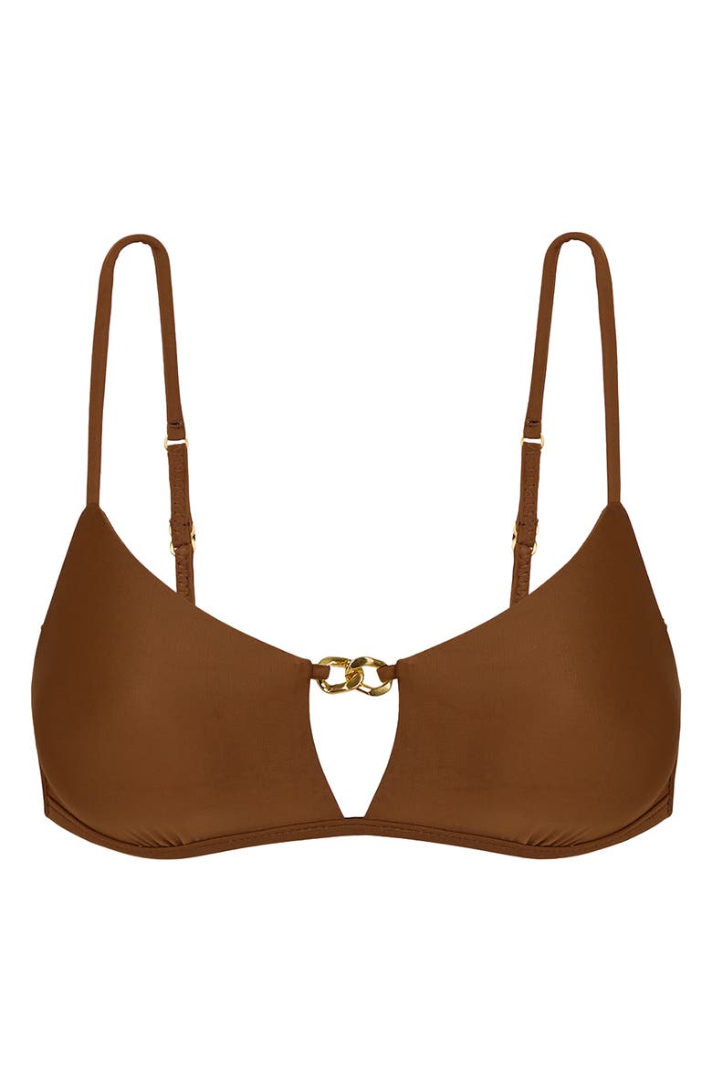 ViX Paula Hermanny Angie Cutout Bikini Top, Alternate, color, Brown