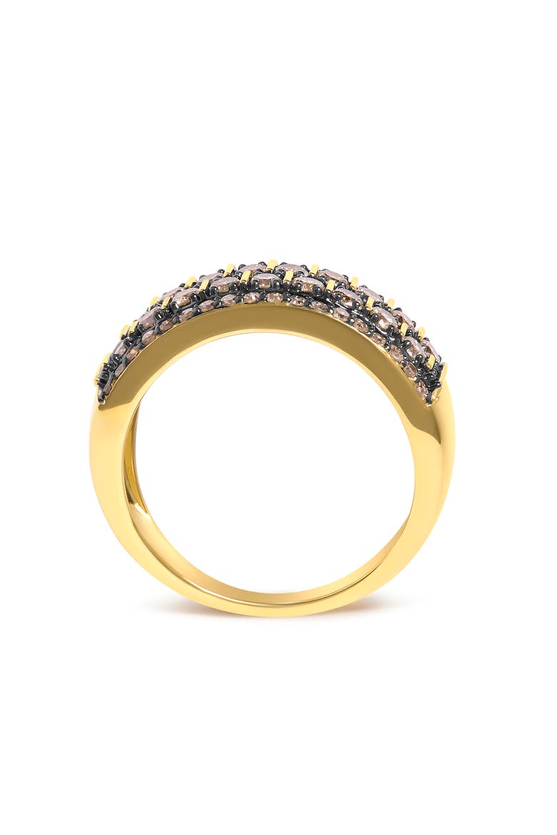10K Yellow Gold Plated .925 Sterling Silver 3/4 ctw Champagne Diamond Band Ring, Alternate, color, Yellow Gold over Silver