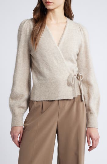 & OTHER STORIES & OTHER STORIES MERINO WOOL & MOHAIR BLEND WRAP CARDIGAN